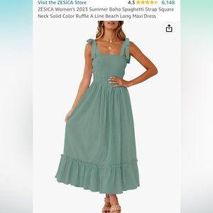 Tie Strap Maxi Dress - Sage